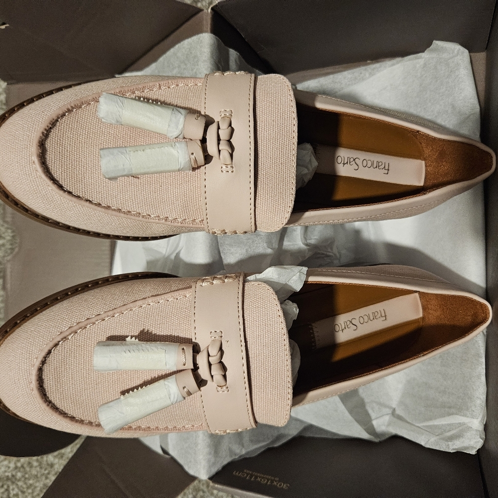 Franco Sarto Blush Pink Tassel Loafers - Picture 2 of 6